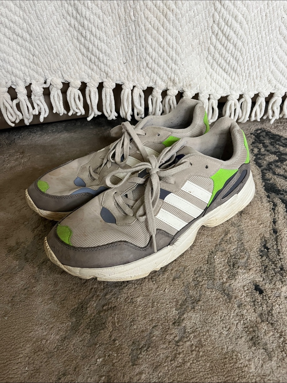 adidas Gray and Green Men's Running Sneakers